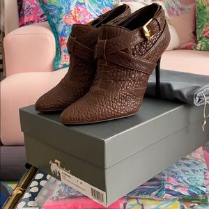 7 For All Mankind Eden Chocolate Leather Bootie 7